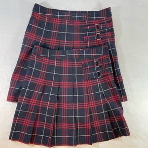 Set of 2 French Toast Girls' Plaid Two-Tab Scooter Skirt